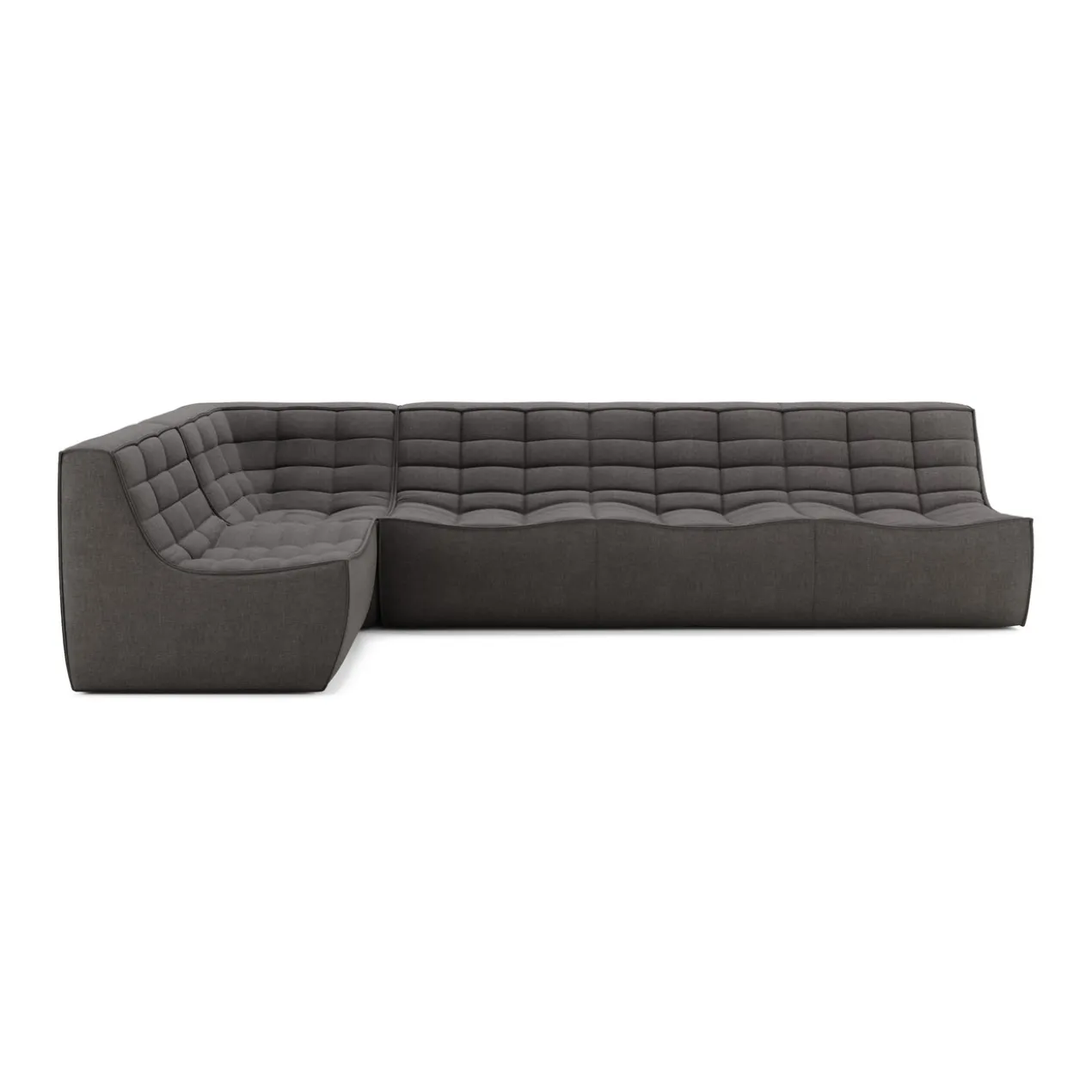 Modulaire bank N701 dark grey set 1 + 3 seat, 90° recht hoek
