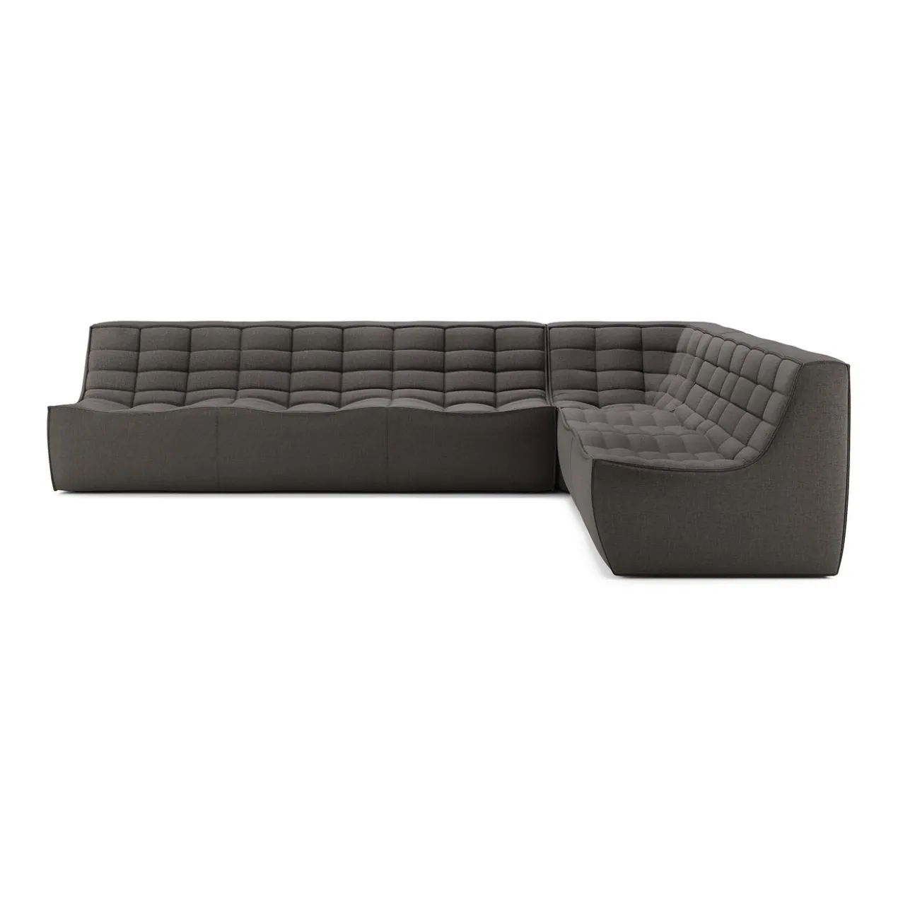 Modulaire bank N701 dark grey set 2 + 3 seat, 90° recht hoek