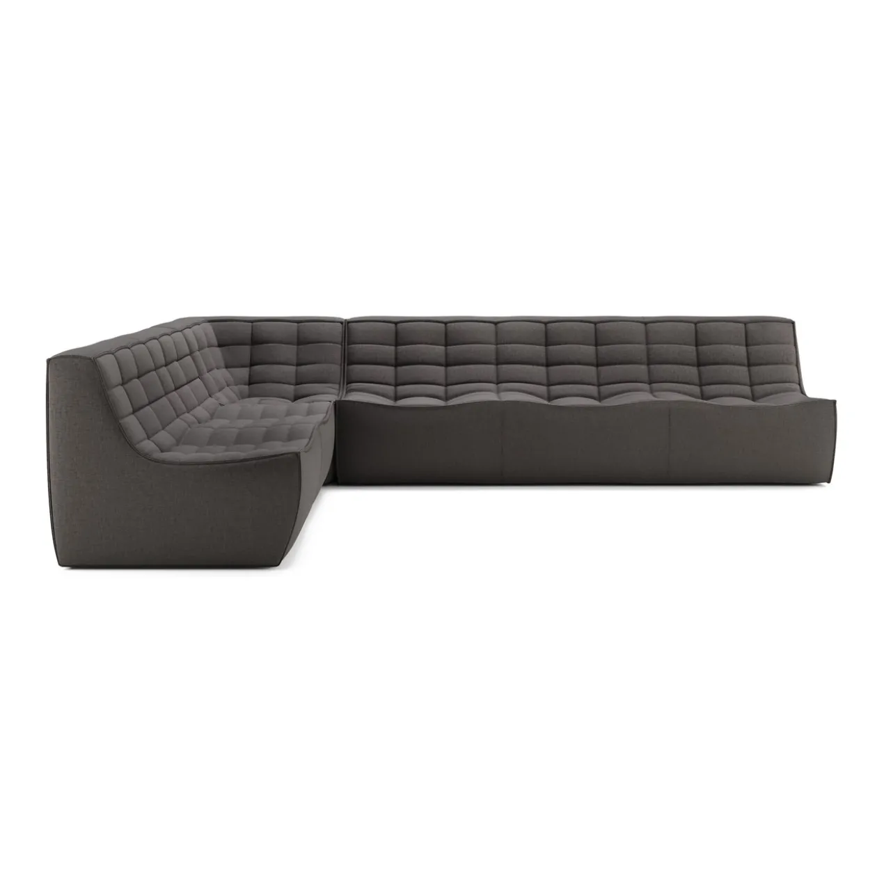 Modulaire bank N701 dark grey set 2 + 3 seat, 90° recht hoek