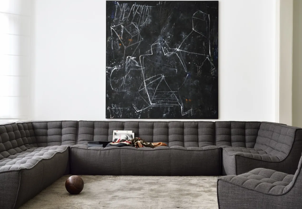 Modulaire bank N701 - dark grey - 90° vierkant hoekelement