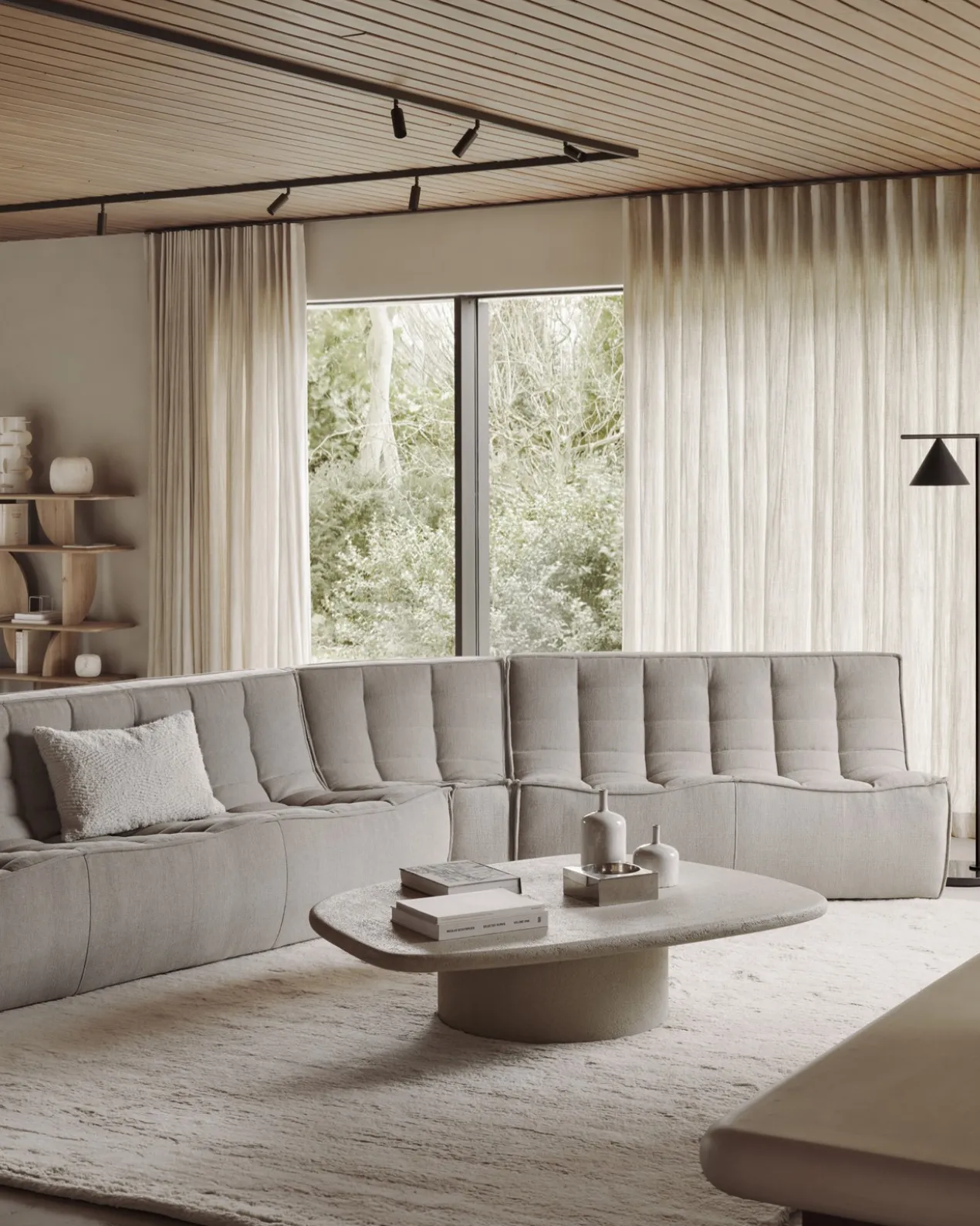 Modulaire bank N701 - eco stof ecru - 3 seat