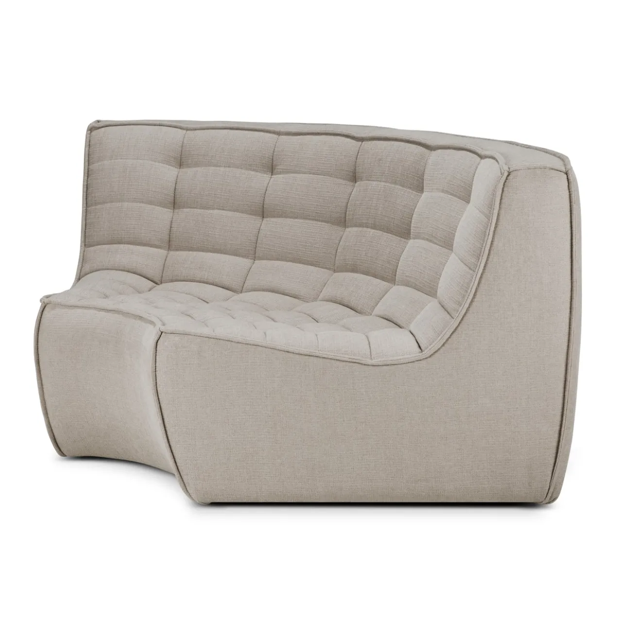 Modulaire bank N701 - eco stof ecru - 90° rond hoekelement