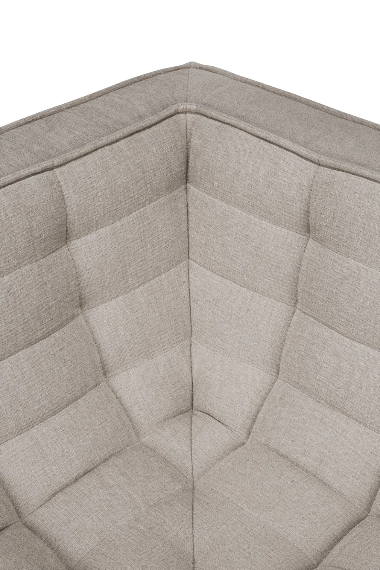 Modulaire bank N701 - eco stof ecru - 90° vierkant hoek