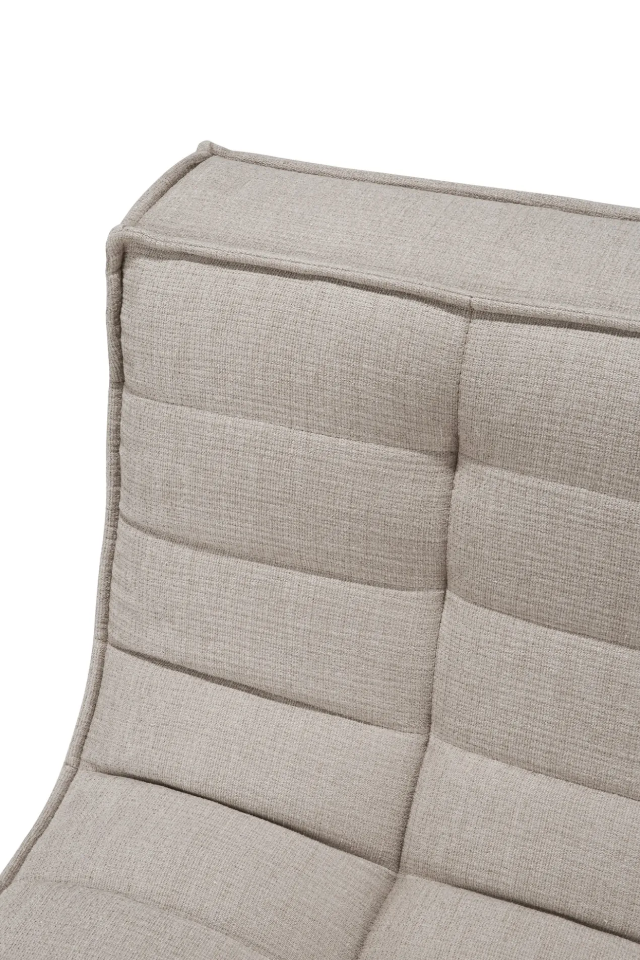 Modulaire bank N701 - eco stof ecru - 90° vierkant hoek