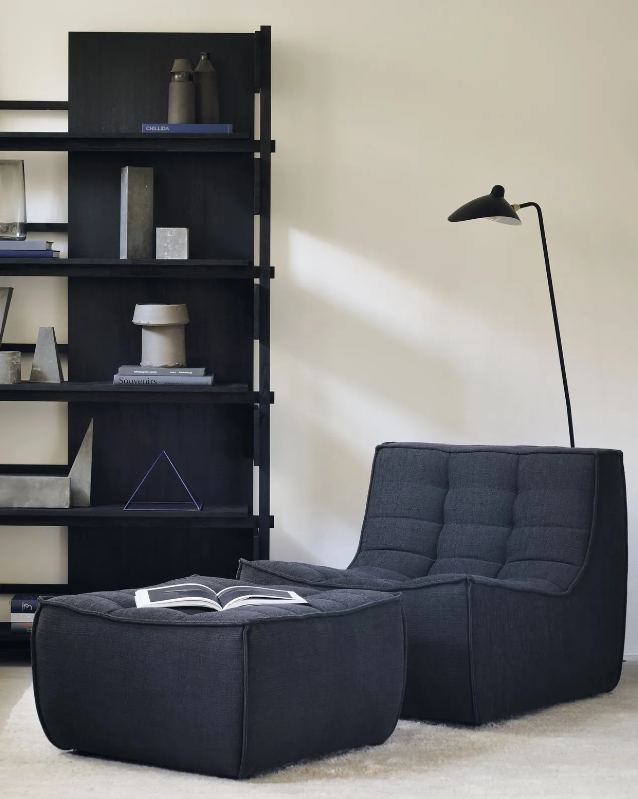 Modulaire bank N701 - eco stof graphite - footstool