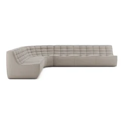 Modulaire bank N701 ecru 2+3 seat, 90° ronde hoek