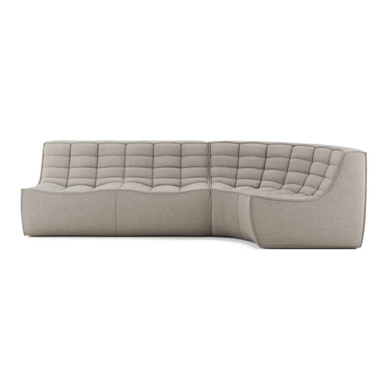 Modulaire bank N701 ecru set 2 seat 90° ronde hoek