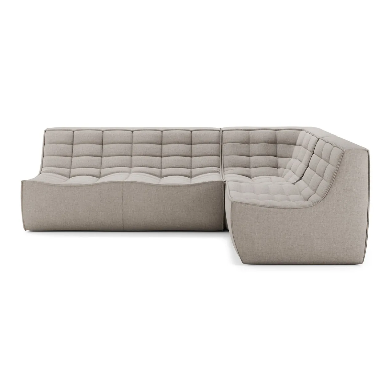 Modulaire bank N701 ecru set 1+2 seat 90° recht hoek