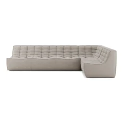 Modulaire bank N701 ecru set 1+3 seat, 90° rechte hoek