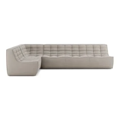 Modulaire bank N701 ecru set 1+3 seat, 90° rechte hoek