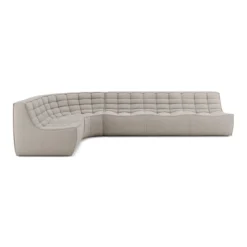 Modulaire bank N701 ecru set 1+3 seat, 90° ronde hoek