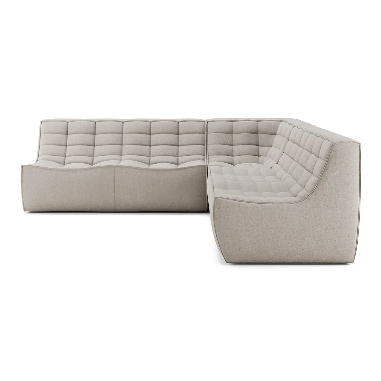 Modulaire bank N701 ecru set 2x2 seat 90° rechte hoek