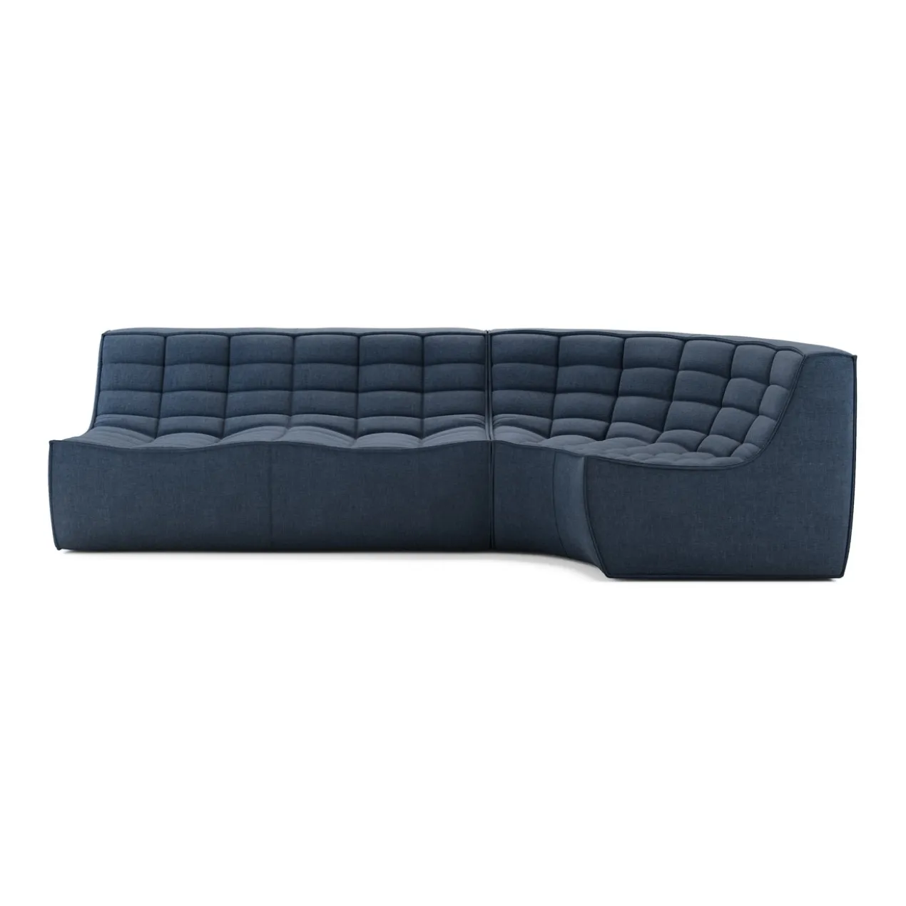 Modulaire bank N701 graphite set 2 seat 90° ronde hoek