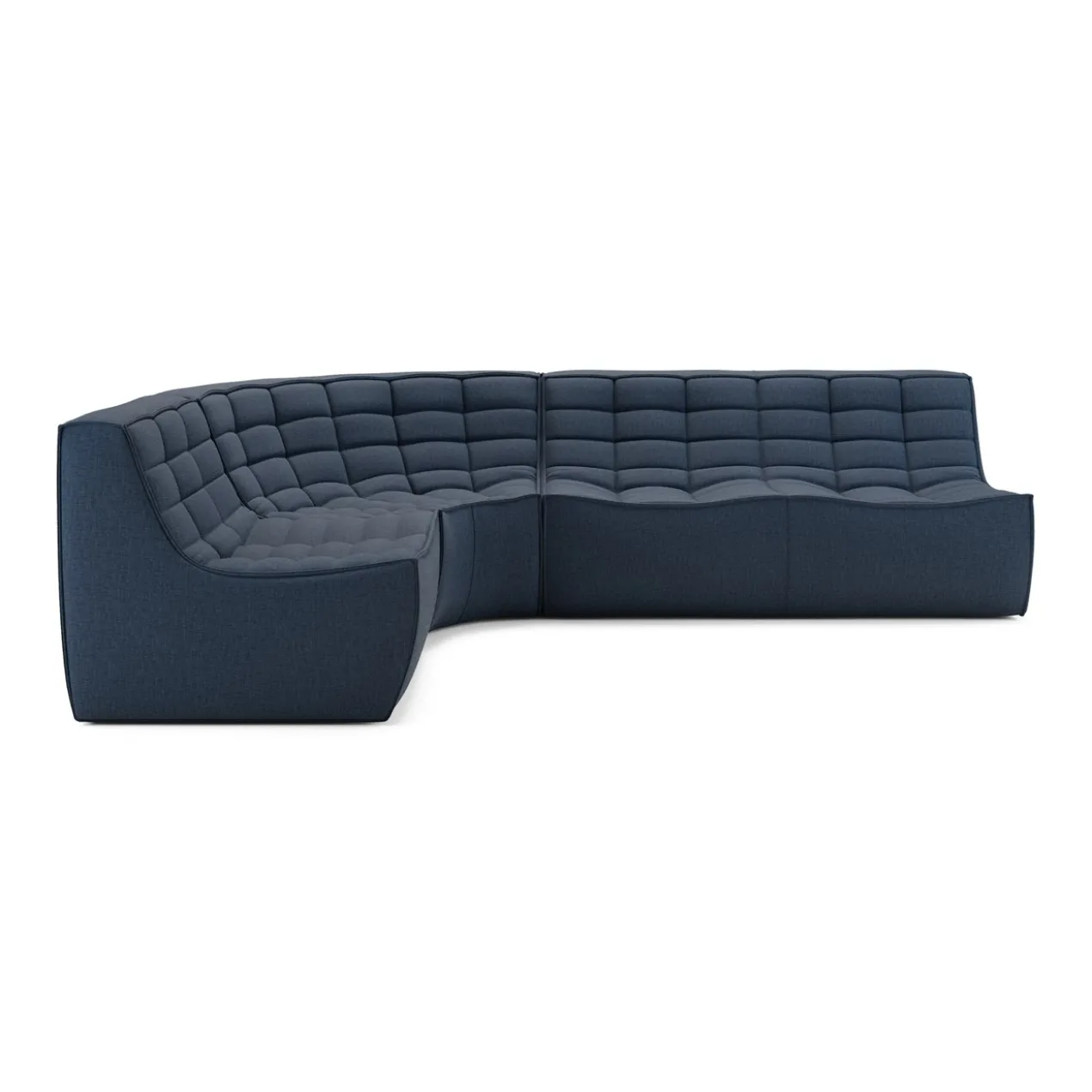 Modulaire bank N701 graphite set 1+2 seat 90° ronde hoek