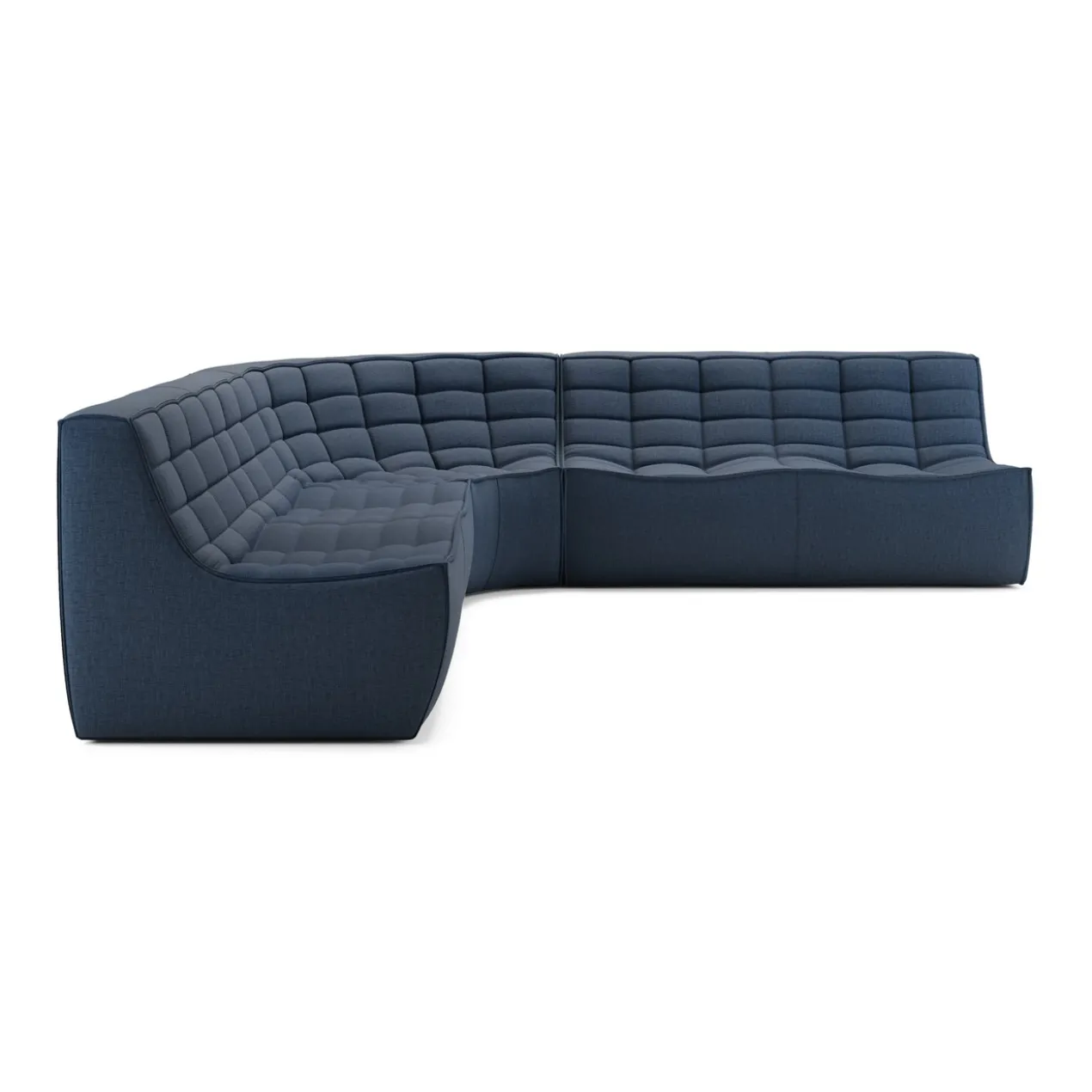 Modulaire bank N701 graphite set 2x2 seat 90° ronde hoek