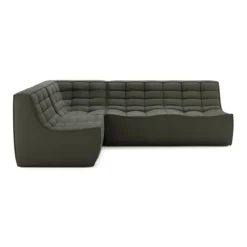 Modulaire bank N701 moss green set 1+2 seat 90° recht hoek