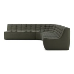 Modulaire bank N701 moss green set 2x2 seat 90° ronde hoek
