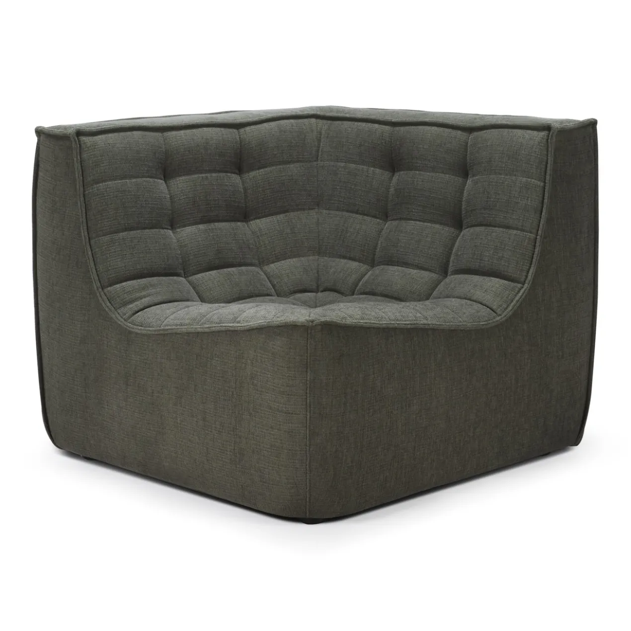 Modulaire bank N701 moss green set 2x2 seat 90° recht hoek