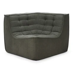 Modulaire bank N701 moss green set 1+3 seat, 90° recht hoek