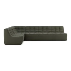 Modulaire bank N701 moss green set 1+3 seat, 90° recht hoek