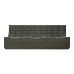 Modulaire bank N701 moss green set 1+3 seat, 90° ronde hoek