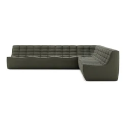 Modulaire bank N701 moss green set 2+3 seat, 90° rechte hoek