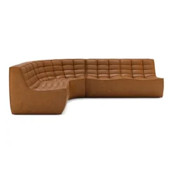 Modulaire bank N701 old saddle set 1+2 seat 90° ronde hoek