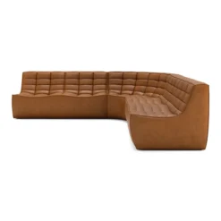 Modulaire bank N701 old saddle set 2x2 seat 90° ronde hoek