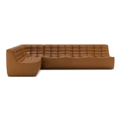Modulaire bank N701 old saddle set 1+3 seat, 90° rechte hoek