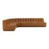 Modulaire bank N701 old saddle set 1+3 seat, 90° ronde hoek