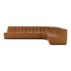 Modulaire bank N701 old saddle set 1+3 seat, 90° ronde hoek