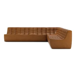 Modulaire bank N701 old saddle set 2+3 seat, 90° rechte hoek