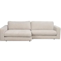 Modulaire gestoffeerde hoekbank Duncan - 258 cm Lichtgrijs/beige