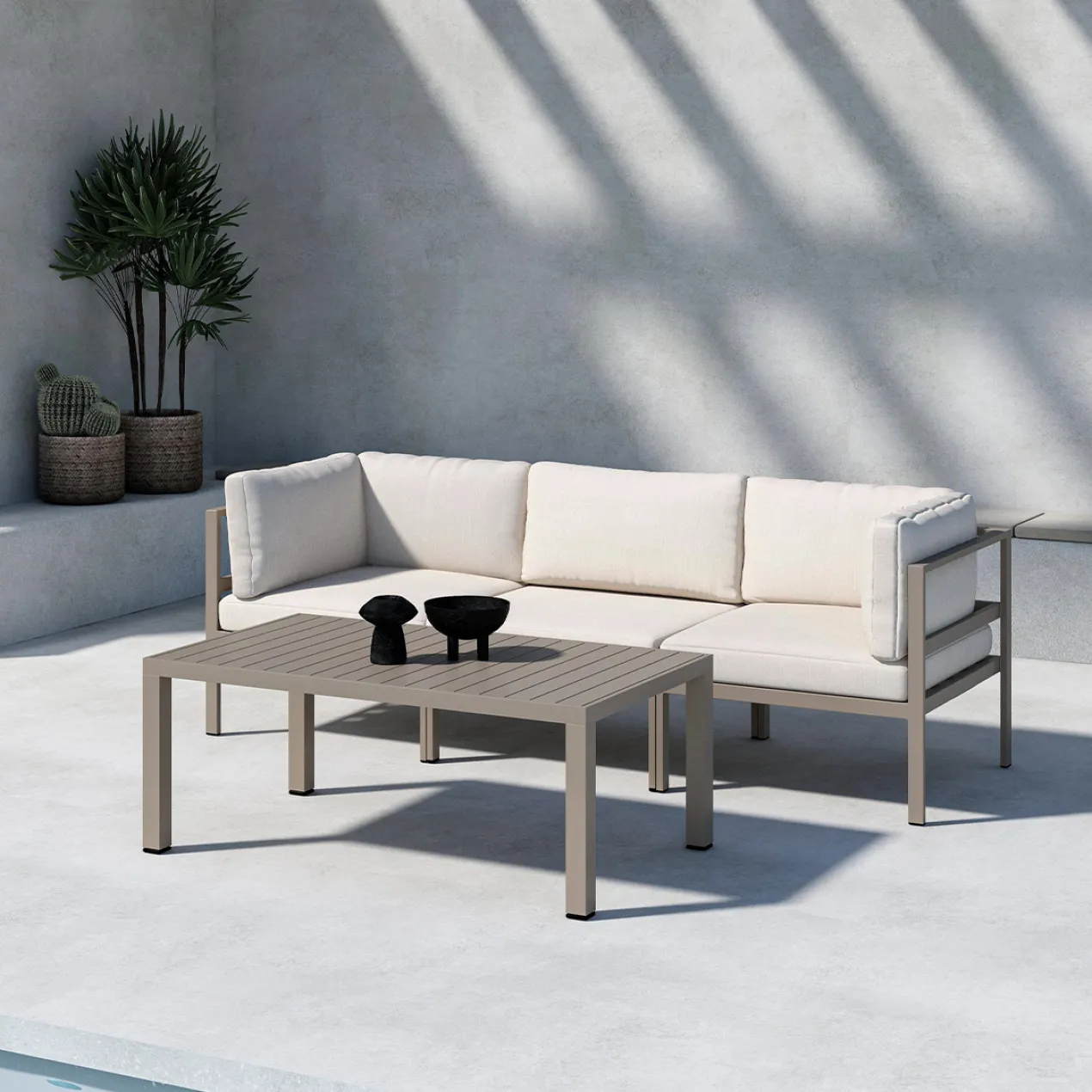 Modulaire loungeset hoekelement Glen taupe
