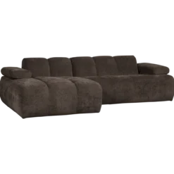 Mojo chaise longue bank links ribstof bruin