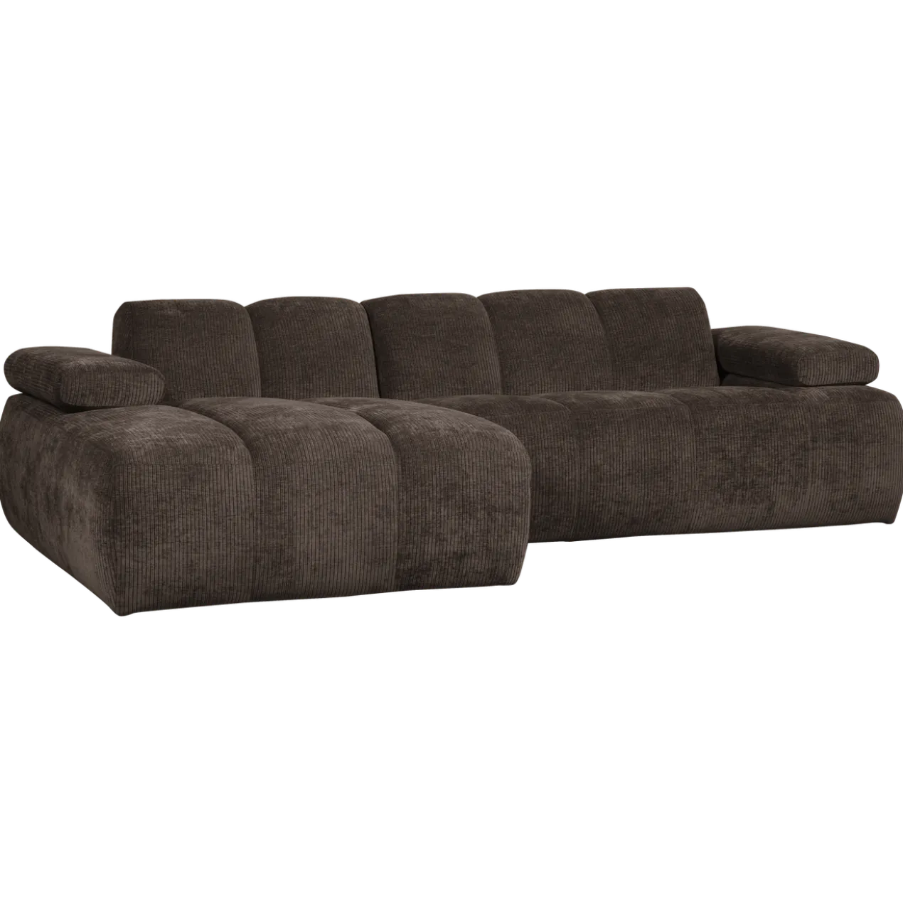 Mojo chaise longue bank links ribstof bruin