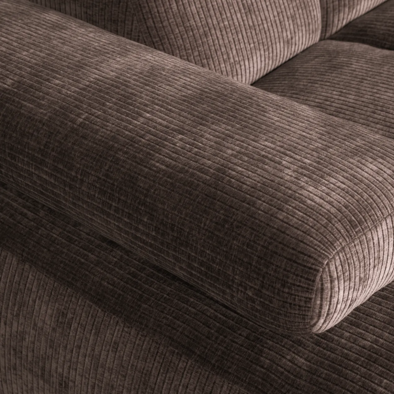 Mojo chaise longue bank links ribstof bruin
