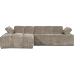 Mojo chaise longue bank links ribstof donkerzand