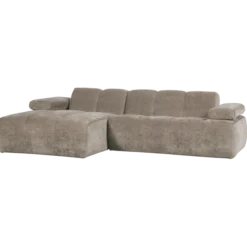 Mojo chaise longue bank links ribstof donkerzand