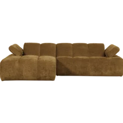Mojo chaise longue bank links ribstof honinggeel