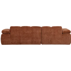 Mojo chaise longue bank links ribstof roestbruin