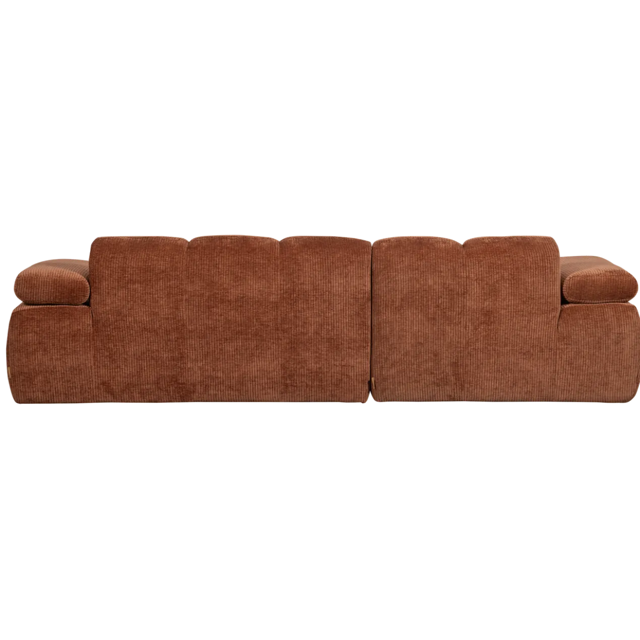 Mojo chaise longue bank links ribstof roestbruin