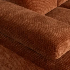 Mojo chaise longue bank links ribstof roestbruin