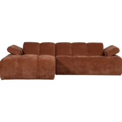 Mojo chaise longue bank links ribstof roestbruin
