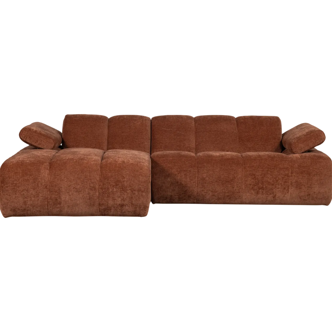 Mojo chaise longue bank links ribstof roestbruin