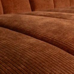 Mojo chaise longue bank links ribstof roestbruin