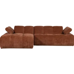Mojo chaise longue bank links ribstof roestbruin
