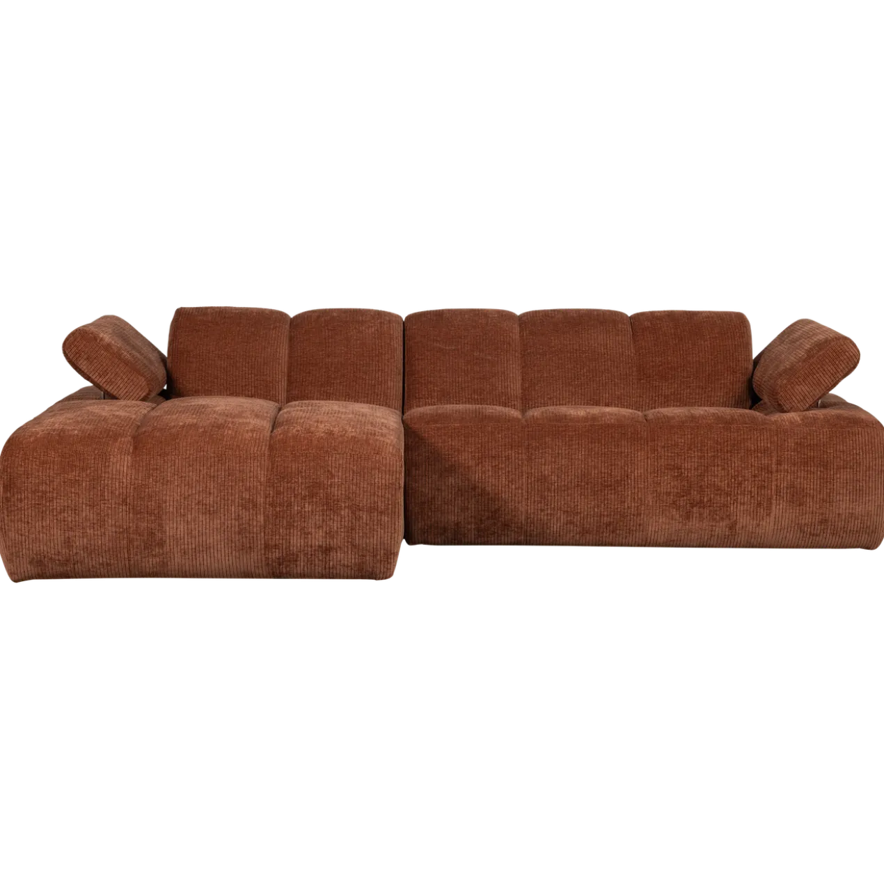 Mojo chaise longue bank links ribstof roestbruin