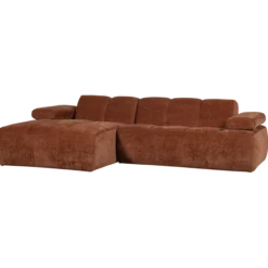 Mojo chaise longue bank links ribstof roestbruin