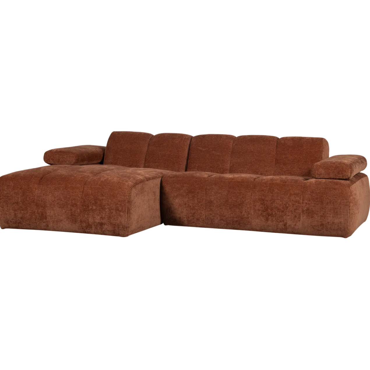 Mojo chaise longue bank links ribstof roestbruin